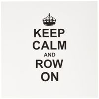 3dRose Keep Calm & Row on - Sport Rower Gifts - Black - Greeting Cards, 6 x 6", Set of 6 (gc_157766_1)