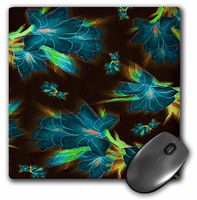 3dRose LLC 8 x 8 x 0.25 Inches Mouse Pad, Whimsical Vintage Brown and Blue Floral Dream (mp_76941_1)