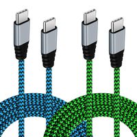 USB C to C Cable, Canjoy 2Pack 6ft Braided USB Type C-C 2.0 Cable 3A Fast Charging Data Cord Compatible with Samsung Galaxy Note 9 8 S9 S8,Chrombook Pixel,Huawei Matebook,iPad Pro 2018,LG V20 V30