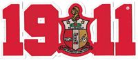 Kappa Alpha Psi Shield 1911 Twill Iron-On Patch [White/Red - 11.25" x 4"]