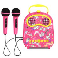 KINDL Kids Karaoke Machine with 2 Microphones Handheld Karaoke Speaker ,Includes Voice Changer ,Applause and Accompaniment and Original Singer ,Singing Machine Connects Mp3 Player Aux in Audio Devi