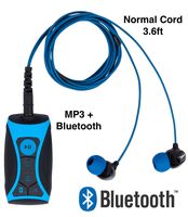 100% Waterproof Stream MP3 Music Player with Bluetooth and Underwater Headphones for Swimming Laps, Watersports, Normal Cord, 8GB - by H2O Audio