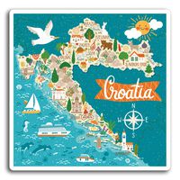 2 x 10cm Croatia Map Travel Vinyl Stickers - Sticker Laptop Luggage Gift #19335 (10cm Wide)