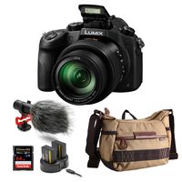 Panasonic LUMIX DMC-FZ1000 Digital Camera with Condenser Microphone and Bag Bundle