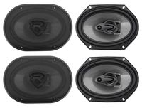 (4) Rockville RV68.3A 6x8 3-Way Car Speakers 1800 Watts/340 Watts RMS CEA Rated