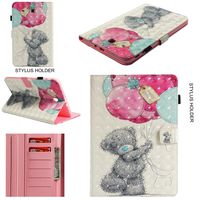 Gostyle Samsung Galaxy Tab E 9.6" T560 Leather Wallet Full Body Slim Case with Pencil Holder/Credit Card Slots,Flip Smart Stand Cover Auto Sleep/Wake Feature-3D Grey Bear