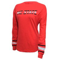 NCAA North Carolina State Wolfpack Women's Campus Specialties Long Sleeve Fan Tee, Large, Red