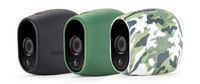 3 x Silicone Skins Compatible with Arlo HD Smart Security - 100% Wire-Free Cameras - by Wasserstein (Black/Green/Camouflage)