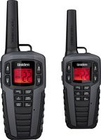 Uniden SX377-2CKHS Up to 37 Mile Range FRS Two-Way Radio Walkie Talkies w/ Dual Charging Cradle, Waterproof, Floats, 22 Channels, 142 Privacy Codes, NOAA Weather Scan + Alerts, Includes 2 Headsets