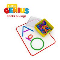 Osmo - Little Genius Sticks & Rings - Includes 2 Games - ABCs & Squiggle Magic - Ages 3-5 - Letter Formation, Fine Motor Skills, Problem Solving - For iPad or Fire Tablet - (Osmo Base Required)
