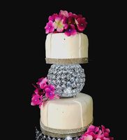 Silver Orb Crystal Cake Separator Stand 6 Inch Diameter By Forbes Favors With Lights Crystals for All Occasions wedding Anniversary Birthday