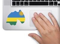 Map with flag inside Rwanda 3x3.4 inches sticker decal die cut vinyl - Made and Shipped in USA