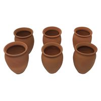 Cantaritos/Jarritos de Barro, 12 oz. (set of 6). Especiales para Tomar Mezcal, Tequila y Michelada en Fiesta Mexicana. Handmade Mexican Clay Cups/Pots. Perfect for Hot Chocolate, Espresso and Lattes.