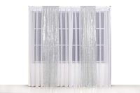 Juya Delight 2ft x 8ft x 2Pcs Silvery Sequin Photography Backdrop Curtain for Wedding Party Decoration Festival Ceremony