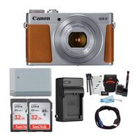 Canon Powershot G9 X Mark II Digital Camera (Silver) + 64GB Kit +Battery +Bundle