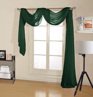 Decotex Premium Quality Sheer Voile Scarf Valance for Home & Event Designs (54" X 216", Hunter Green)
