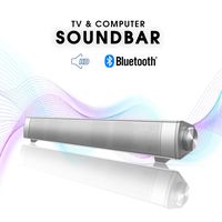 Audible Products Bluetooth Sound Bar Portable Soundbar Wireless Speakers for Home Theater Surround Sound with Built-in Subwoofers for TV/PC/Phones/Tablets with Remote Control (Silver)