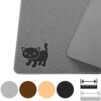 Cat Litter Mat By Smiling Paws Pets, BPA Free, XL Size 35"x23.5", Non-Slip - Tear & Scratch Proof, Easy to Clean Kitty Litter Catcher with Scatter Control (Extra Large Gray)