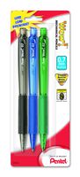 Pentel Wow Mechanical Pencil, 0.7mm, Assorted Barrels, 3 Pack (AL407BP3M)