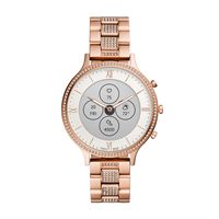 Fossil Women's Charter HR Heart Rate Stainless Steel Hybrid Smartwatch, Color: Rose Gold (FTW7012)