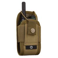 SINAIRSOFT Tactical Molle Radio Pouch Bag,Lightweight Waterproof Nylon Walkie Talkie Interphone Storage Bag Pouch for Outdoor Military Police Hunting Use Coyete Brown