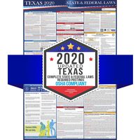 2020 Texas State and Federal Labor Laws Poster - OSHA Workplace Compliant 24" x 36" - All in One Required Posting - Laminated