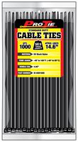 Pro Tie B14SD1000 14.6-Inch Standard Duty Cable Tie, UV Black Nylon, 1000-Pack