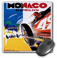 3dRose LLC 8 x 8 x 0.25 Inches Vintage Monaco Automobile Race Advertising Poster Mouse Pad (mp_130224_1)