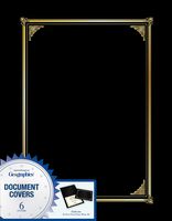 Geographics Black Classic Linen Document Covers, 9.75 x 12.5 Inches, Black Gold Foil, 6 Pack (45331H)