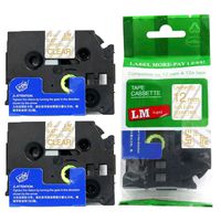 2/Pack - LM Tapes Compatible TZe-134 Gold on Clear p-Touch Label Tape, 12mm Laminated replacment TZe134 Tape, TZ134 0.47" Gold Ink on Clear Label with a Great Color/Size Guide.