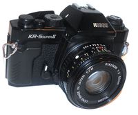 Vintage Ricoh KR-5 Super II 35mm SLR Film Camera w/ Rikenon 1:2 50mm Lens