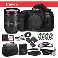 Canon EOS 5D Mark IV Digital SLR Camera 24-105mm f/4L II Lens Bundle 32GB, Extra Batteries, More International Version