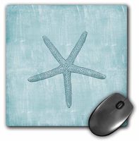 3drose Aqua Starfish Abstract Beach Theme - Mouse Pad