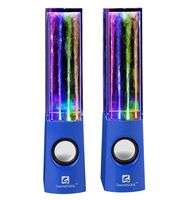 SoundSOUL Water Dancing Speakers Light Show Water Fountain Speakers LED Speakers (3.5mm Audio Plug, 4 Colored LED Lights, Portable Speakers) - Blue