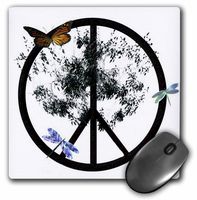 3D Rose Tree Peace Sign with Tree - Mouse Pad, 8 by 8 inches (mp_31623_1)