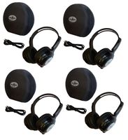 4 Pack Kid Sized Wireless Infrared Car DVD IR Automotive Colored Adjustable 2 Channel Headphones With Case and 3.5mm Auxiliary Cord. Note: Will Not Work on 2017+ GM's or Pacifica