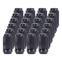 Orion Motor Tech 24-Piece M14x1.5 Lug Nuts Black with Hex Tuner, 1.75 inches Length with Cone Seat, Compatible with Chevy GMC Ford Cadillac Lincoln SAAB Saturn Silverado 1500 Savana 1500 F150 Exped