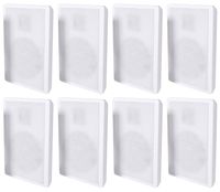 8 Rockville RockSlim White Home Theater 5.25" 240w Easy Wall Mount Slim Speakers