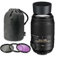 Nikon AF-S DX NIKKOR 55-300mm f/4.5-5.6G ED VR Lens + Nikon Lens Hood + Nikon Lens Case + Filter Kit (Certified Refurbished)