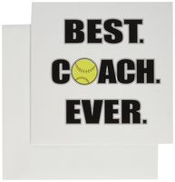 3dRose Softball Best Coach Ever - Greeting Cards, 6 x 6", Set of 6 (gc_210629_1)