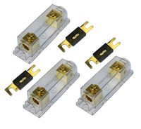 VOODOO (3 Pack) - Gold ANL Fuse Holder 2/0 or 1/0 0 Gauge no terminals Needed (350 Amp Fuse)