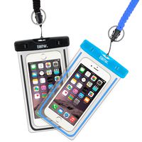 EOTW 2 Pack IPX8 Universal Waterproof Case for Smartphone Device to 6" Fit iPhone X/8/8plus 7plus/6plus Samsung Galaxy s8/s8plus/s7 Google Pixel HTC10,for Water Parks/Beach/Cruise/Pools Snorkeling