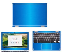 Decalrus - Protective Decal for Acer ChromeBook 11 R-11-CB5-132T, R11-C738T (11.6" Screen) Laptop LITE Blue Texture Brushed Aluminum Skin Skins case Cover wrap BAacerChrmbkR11LiteBlue