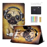 Galaxy Tab A 10.1 Case - LittleMax [Cards Holder] Ultra Slim Lightweight Thin PU Leather Stand Flip Case Cover with Auto Sleep/Wake Compatible for Sumsung Galaxy Tab A 10.1" SM-T580-1 Headphone Dog
