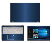 decalrus - Protective Decal for Asus Q505UA 2-in-1 (15.6" Screen) Laptop Blue Texture Brushed Aluminum Skin case Cover wrap BAausQ505UABlue