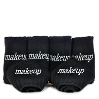 Chakir Turkish Linens 100% Turkish Cotton Luxury Hotel & Spa Make up Washcloth Set (Set of 6, Black)