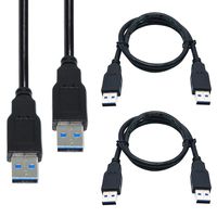 SAITECH IT 2 Pack 50cm Super Speed USB 3.0 Type A Male to Type A Male Cable -Black