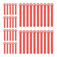 Wrap-It Storage Self-Gripping Reusable Cable Ties, Watermelon Pink, 40 Pack (20 4" Straps, 20 8" Straps) - Hook and Loop Cord and Wire Organizer for Computer, PC, and Desk Cable Management