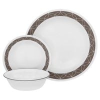 Corelle 18-Piece Service for 6, Chip Resistant, Sand Sketch Dinnerware Set