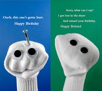 Quiplip Sock Em's Birthday 6) Greeting Cards